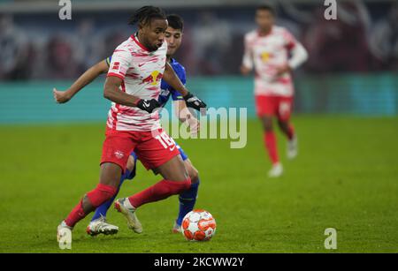 Christopher Nkunku von RB Leipzig während RB Leipzig gegen Leverkusen, Bundesliga, im Redbull-Stadion, Leipzig, Deutschland am 28. November 2021. (Foto von Ulrik Pedersen/NurPhoto) Stockfoto