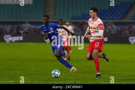 Dominik Szoboszlai von RB Leipzig während RB Leipzig gegen Leverkusen, Bundesliga, im Redbull-Stadion, Leipzig, Deutschland am 28. November 2021. (Foto von Ulrik Pedersen/NurPhoto) Stockfoto