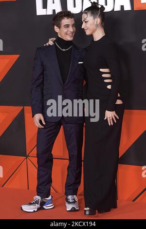 Miguel Herran, Ursula Corbero bei der Netflix: 'La Casa De Papel' das Finale der Saison 5. Präsentation im Palacio de Vista Alegé in Madrid, Spanien (Foto von Carlos Dafonte/NurPhoto) Stockfoto