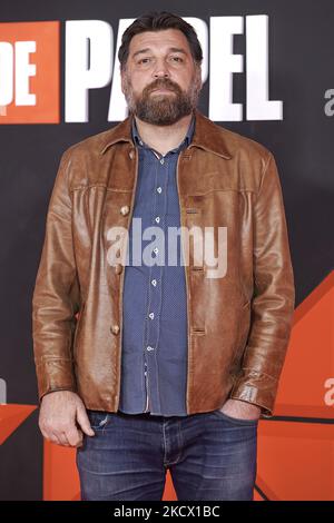 Hovik Keuchkerian nimmt an der Netflix Teil: 'La Casa De Papel' die Vorstellung der Saison 5. im Palacio de Vista Alegé in Madrid, Spanien (Foto von Carlos Dafonte/NurPhoto) Stockfoto