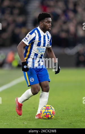 Tariq Lamptey von Brighton & Hove Albion in Aktion während des Premier League-Spiels zwischen West Ham United und Brighton und Hove Albion am Mittwoch, 1.. Dezember 2021, im London Stadium, Stratford. (Foto von Juan Gasperini/MI News/NurPhoto) Stockfoto