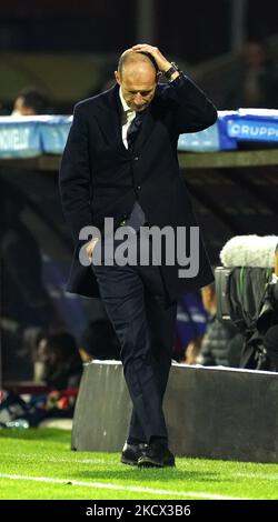 Massimiliano Allegri Cheftrainer des FC Juventus während des Spiels der Serie A zwischen uns Salernitana und dem FC Juventus am 30. November 2021 Stadion Arechi in Salerno, Italien (Foto: Gabriele Maricchiolo/NurPhoto) Stockfoto