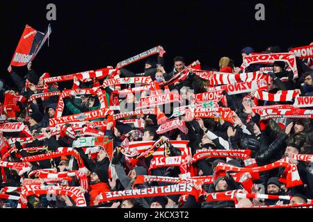 Monza Supporters während des Spiels der italienischen Fußball-Serie B AC Monza gegen Cosenza Calcio am 30. November 2021 im Stadio Brianteo in Monza (MB), Italien (Foto: Luca Rossini/LiveMedia/NurPhoto) Stockfoto