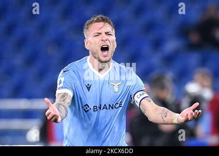 Ciro Immobile der SS Lazio reagiert während des Serie A-Spiels zwischen SS Lazio und Udinese Calcio im Stadio Olimpico, Rom, Italien am 2. Dezember 2021. (Foto von Giuseppe Maffia/NurPhoto) Stockfoto