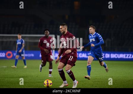 Marko Pjaca vom FC Turin während der Serie Ein Spiel zwischen dem FC Turin und dem FC Empoli im Stadio Olimpico Grande Torino, Italien am 2. Dezember 2021 (Foto: Alberto Gandolfo/NurPhoto) Stockfoto