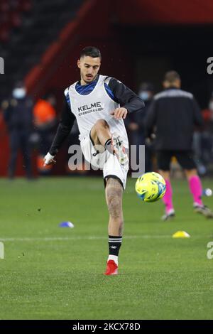 Joselu von Deportivo Alaves während des La Liga-Spiels zwischen Granada CF und Deportivo Alaves im Nuevo Los Carmenes Stadion am 3. Dezember 2021 in Granada, Spanien. (Foto von Ãlex CÃ¡mara/NurPhoto) Stockfoto