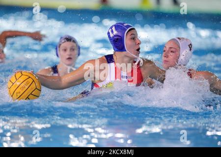 S. Centanni (Plebiscito Padova) während des Wasserball-Spiels der italienischen Serie A1 Frauen mit SIS Roma gegen Plebiscito Padova am 04. Dezember 2021 im Polo Natatorio in Roma, Italien (Foto: Luigi Mariani/LiveMedia/NurPhoto) Stockfoto