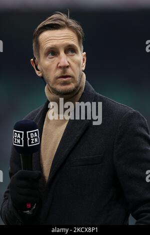 Massimo Ambrosini (DAZN) während des italienischen Fußballspiel Serie A AC Mailand gegen US Salernitana am 04. Dezember 2021 im San Siro Stadion in Mailand, Italien (Foto: Francesco Scaccianoce/LiveMedia/NurPhoto) Stockfoto