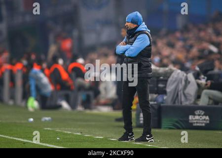 Marseille, Frankreich. 7. April 2022. Trainer Jorge Sampaoli als Trainer von Marseille bei einem Fußballspiel der UEFA Conference League zwischen Olympique Marseille und dem PAOK FC (Foto: © Giannis Papanikos/ZUMA Press Wire) Stockfoto