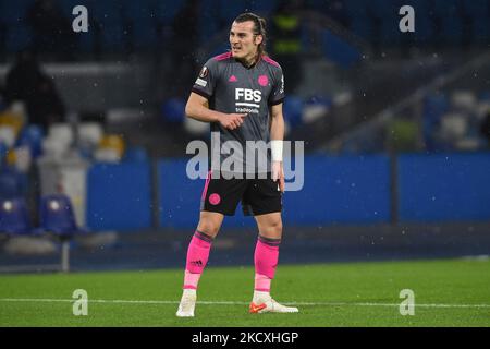 Caglar Soyuncu von Leicester City während des UEFA Europa League-Spiels zwischen SSC Napoli und Leicester City im Stadio Diego Armando Maradona Naples Italien am 9. Dezember 2021. (Foto von Franco Romano/NurPhoto) Stockfoto