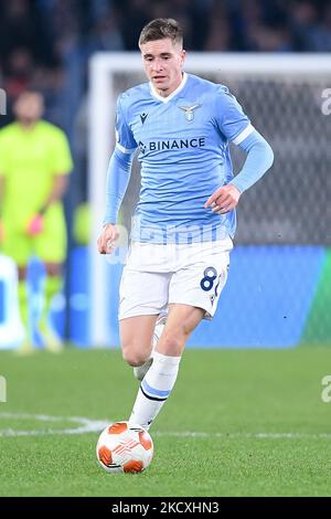 Toma Basic von SS Lazio während des UEFA Europa League-Spiels zwischen SS Lazio und Galatasaray im Stadio Olimpico, Rom, Italien am 9. Dezember 2021. (Foto von Giuseppe Maffia/NurPhoto) Stockfoto