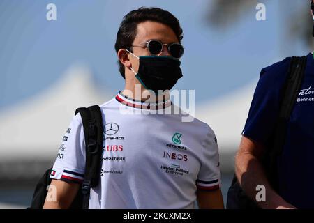 Nick De Vries kam vor dem Qualifying des letzten Rennens des Jahres im Yes Marina Circuit, Yes Island, Abu Dhabi, Unitre Arab Emirates, 11. Dezember 2021 ins Fahrerlager (Foto: Andrea Diodato/NurPhoto) Stockfoto