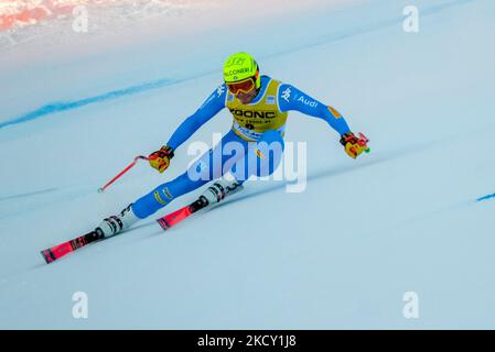 Christof Innerhofer (ITA) beim alpinen Skirennen 2021 FIS Ski World Cup - Men&#39; Super-G am 17. Dezember 2021 auf der Saslong in Gröden, Italien (Foto: Roberto Tommasini/LiveMedia/NurPhoto) Stockfoto