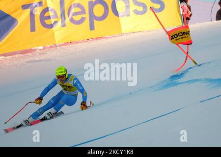 Christof Innerhofer (ITA) beim alpinen Skirennen 2021 FIS Ski World Cup - Men&#39; Super-G am 17. Dezember 2021 auf der Saslong in Gröden, Italien (Foto: Roberto Tommasini/LiveMedia/NurPhoto) Stockfoto