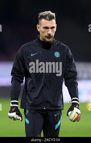 Ionut Andrei Radu vom FC Internazionale sieht während des Serie-A-Spiels zwischen der US Salernitana 1919 und dem FC Internazionale am 17. Dezember 2021 im Stadio Arechi, Salerno, Italien, aus. (Foto von Giuseppe Maffia/NurPhoto) Stockfoto