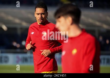 Chris Smalling von AC Roma in Aktion während des Fußballspiels der Serie A zwischen Atalanta Calcio und AC Roma am 18. Dezember 2021 im Gewiss-Stadion in Bergamo, Italien (Foto: Mairo Cinquetti/NurPhoto) Stockfoto