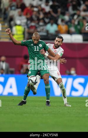 (11) BRAHIMI Yacine aus Algerien feiert beim FIFA Arab Cup Qatar 2021 ...
