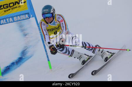 Bild zeigt SCHMID Alexander (GER) Dritter Platz auf der Piste 1 während des alpinen Skirennen 2021 FIS Ski World Cup - Men&#39;s Riesenslalom am 20. Dezember 2021 auf der Gran Risa in Alta Badia, Italien (Foto by Sergio Bisi/LiveMedia/NurPhoto) Stockfoto