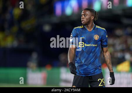 Aaron Wan-Bissaka von Manchester United beim UEFA Champions League-Spiel der Gruppe F zwischen Villarreal CF und Manchester United am 23. November 2021 im Estadio de la Ceramica in Villarreal, Spanien. (Foto von Jose Breton/Pics Action/NurPhoto) Stockfoto