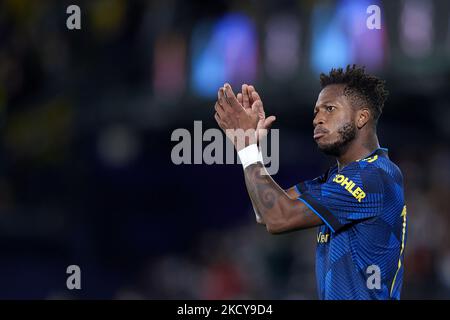 Fred von Manchester United reagiert während des UEFA Champions League-Spiel der Gruppe F zwischen Villarreal CF und Manchester United am 23. November 2021 im Estadio de la Ceramica in Villarreal, Spanien. (Foto von Jose Breton/Pics Action/NurPhoto) Stockfoto