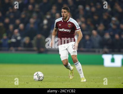 Pablo Fornals von West Ham United beim Carabao Cup Viertelfinale zwischen Tottenham Hotspur und West Ham United im Tottenham Hotspur Stadion, London, England am 22.. Dezember 2021 (Foto by Action Foto Sport/NurPhoto) Stockfoto