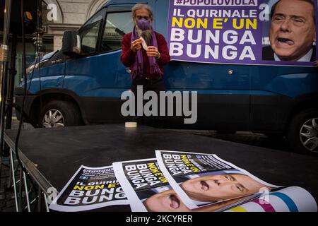 Protest gegen die Kandidatur von Silvio Berlusconi für die Präsidentschaft in Rom, Italien, am 4. Januar 2022. (Foto von Andrea Ronchini/NurPhoto) Stockfoto