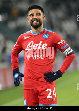 Lorenzo Insigne (Napoli) während des spiels juventus FC gegen SSC Napoli in der italienischen Fußballserie A am 06. Januar 2022 im Allianz-Stadion in Turin, Italien (Foto: Claudio Benedetto/LiveMedia/NurPhoto) Stockfoto