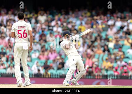 Ben Stokes von England Fledermäuse während des fünften Tages des vierten Test-Spiel in der Ashes-Serie zwischen Australien und England auf Sydney Cricket Ground am 09. Januar 2022 in Sydney, Australien. (Foto von Izhar Khan/NurPhoto) Stockfoto