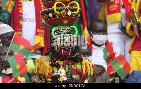 Fans während Kameruns gegen Burkina Faso, African Cup of Nations, im Paul Biya Stadium am 9. Januar 2022. (Foto von Ulrik Pedersen/NurPhoto) Stockfoto