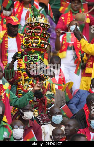 Fans während Kameruns gegen Burkina Faso, African Cup of Nations, im Paul Biya Stadium am 9. Januar 2022. (Foto von Ulrik Pedersen/NurPhoto) Stockfoto