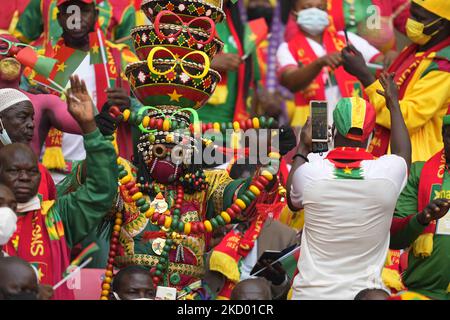 Fans während Kameruns gegen Burkina Faso, African Cup of Nations, im Paul Biya Stadium am 9. Januar 2022. (Foto von Ulrik Pedersen/NurPhoto) Stockfoto