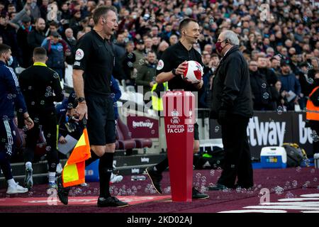 LONDON, GROSSBRITANNIEN. JAN 9. London Stadium im Rahmen des Spiels der FA Cup Third Round zwischen West Ham United und Leeds United am Sonntag, 9.. Januar 2022, im London Stadium, Stratford. (Foto von Federico Maranesi/MI News/NurPhoto) Stockfoto