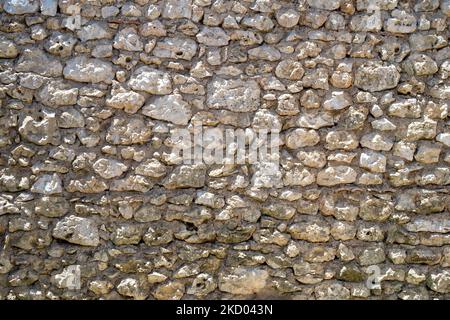 Ein alter Schutt Steinwand Vollformat Hintergrund aus der Nähe Stockfoto