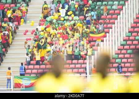 Äthiopische Fans während Kameruns gegen Äthiopien, African Cup of Nations, im Olembe Stadium am 13. Januar 2022. (Foto von Ulrik Pedersen/NurPhoto) Stockfoto