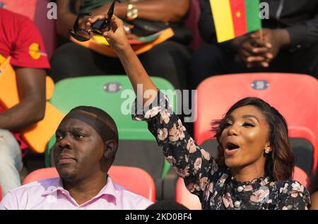 Fans während Kameruns gegen Burkina Faso, African Cup of Nations, im Paul Biya Stadium am 9. Januar 2022. (Foto von Ulrik Pedersen/NurPhoto) Stockfoto