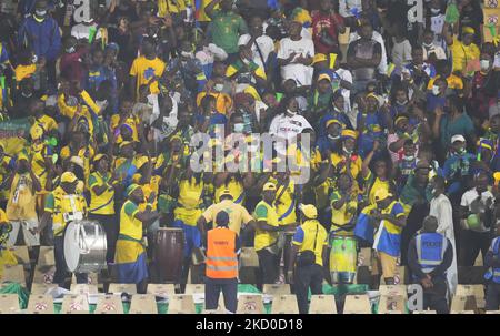 Gabun-Fans während Ghana gegen Gabun, den Afrikanischen Cup der Nationen, am 14. Januar 2022 im Ahmadou-Ahidjo-Stadion. (Foto von Ulrik Pedersen/NurPhoto) Stockfoto