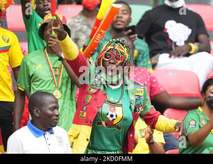 Fans während Kameruns gegen Äthiopien, African Cup of Nations, im Olembe Stadium am 13. Januar 2022. (Foto von Ulrik Pedersen/NurPhoto) Stockfoto