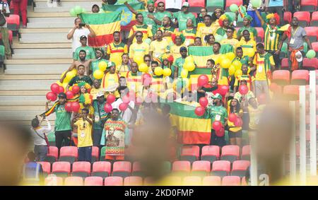 Äthiopische Fans während Kameruns gegen Äthiopien, African Cup of Nations, im Olembe Stadium am 13. Januar 2022. (Foto von Ulrik Pedersen/NurPhoto) Stockfoto