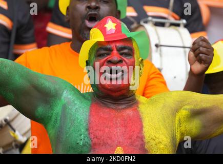 Fans während Kameruns gegen Äthiopien, African Cup of Nations, im Olembe Stadium am 13. Januar 2022. (Foto von Ulrik Pedersen/NurPhoto) Stockfoto