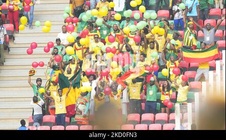 Äthiopische Fans während Kameruns gegen Äthiopien, African Cup of Nations, im Olembe Stadium am 13. Januar 2022. (Foto von Ulrik Pedersen/NurPhoto) Stockfoto