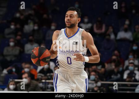 Williams-Goss von Real Madrid in Aktion während des Basketballspiels der Endesa League zwischen Real Madrid und Casademont Zaragoza am 16. Januar 2022 im Wizink Center in Madrid (Foto: Oscar Gonzalez/NurPhoto) Stockfoto