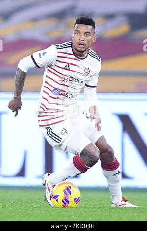 Dalbert von Cagliari Calcio während der Serie A Spiel zwischen AS Roma und Cagliari Calcio im Stadio Olimpico, Rom, Italien am 16. Januar 2022. (Foto von Giuseppe Maffia/NurPhoto) Stockfoto