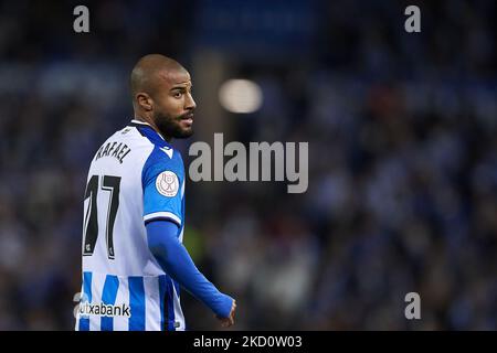 Rafinha Alcantara von Real Sociedad während des Copa del Rey-Spiels zwischen Real Sociedad und Club Atletico de Madrid am 19. Januar 2022 in der reale Arena in San Sebastian, Spanien. (Foto von Jose Breton/Pics Action/NurPhoto) Stockfoto