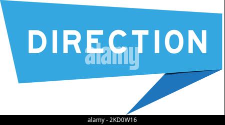 Blaues Papier-Sprachbanner mit Wortrichtung auf weißem Hintergrund Stock Vektor