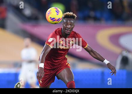 Tammy Abraham von AS Roma beim italienischen Pokalspiel zwischen AS Roma und US Lecce im Stadio Olimpico, Rom, Italien am 20. Januar 2022. (Foto von Giuseppe Maffia/NurPhoto) Stockfoto