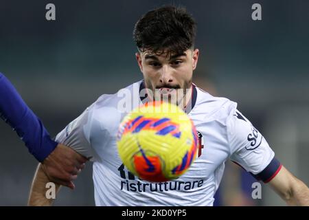 Riccardo Orsolini (FC Bologna) beim spiel der italienischen Fußballserie A des FC Hellas Verona gegen den FC Bologna am 21. Januar 2022 im Stadion Marcantonio Bentegodi in Verona, Italien (Foto: Francesco Scaccianoce/LiveMedia/NurPhoto) Stockfoto