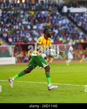 Hervé Koffi aus Burkina Faso während des Kameruns gegen Burkina Faso, den Afrikanischen Fußballpokal, im Paul Biya Stadium am 9. Januar 2022. (Foto von Ulrik Pedersen/NurPhoto) Stockfoto