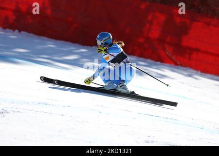 Elena Curtoni (ITA) beim alpinen Skirennen 2022 FIS Ski World Cup - Super Giant der Frauen am 23. Januar 2022 auf der Olympia-Piste in Cortina d&#39;Ampezzo, Italien (Foto: Luca Tedeschi/LiveMedia/NurPhoto) Stockfoto