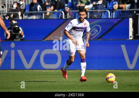 Nicolas Gonzalez von Fiorentina während des italienischen Fußballs Serie A Spiel Cagliari Calcio gegen ACF Fiorentina am 23. Januar 2022 in der Sardegna Arena in Cagliari, Italien (Foto von Luigi Canu/LiveMedia/NurPhoto) Stockfoto