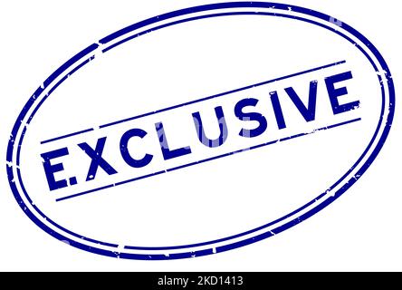 Grunge blau exclusive Word oval Gummi Stempel auf weiß Hintergrund Stock Vektor